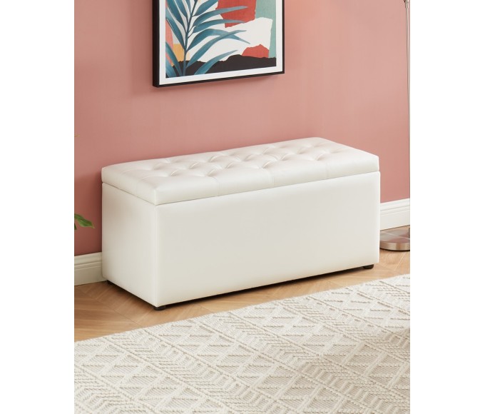 Lucy Storage Ottoman - Large White